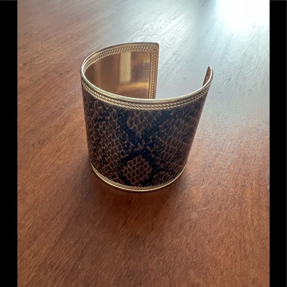 Snake print enamel cuff